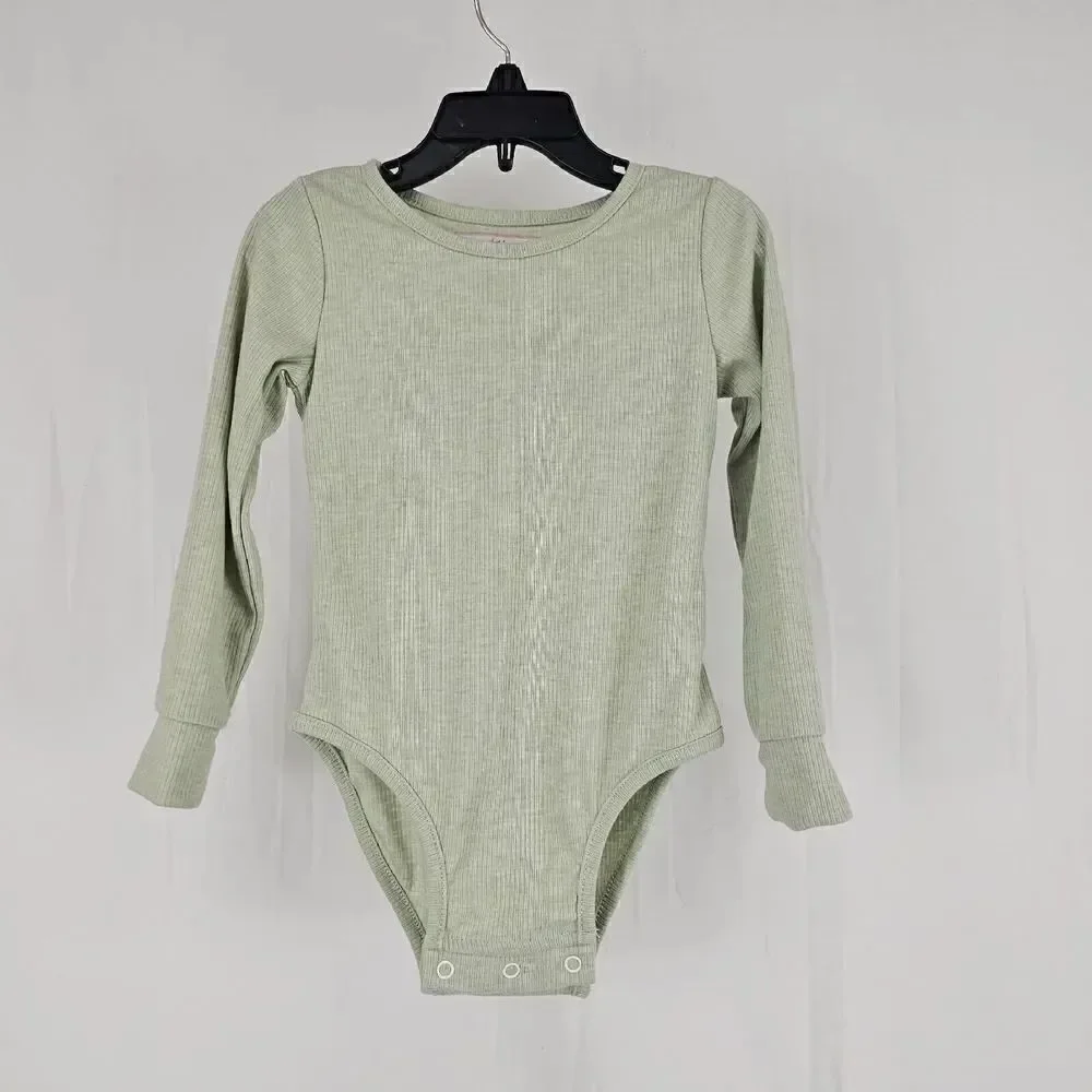 SweetHoney Toddler Girls Size 4T Light Green Ribbed Bodysuit